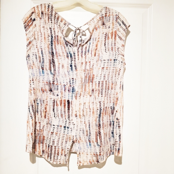 Cynthia Rowley Tie Dye 100% Linen Top - Picture 4 of 5